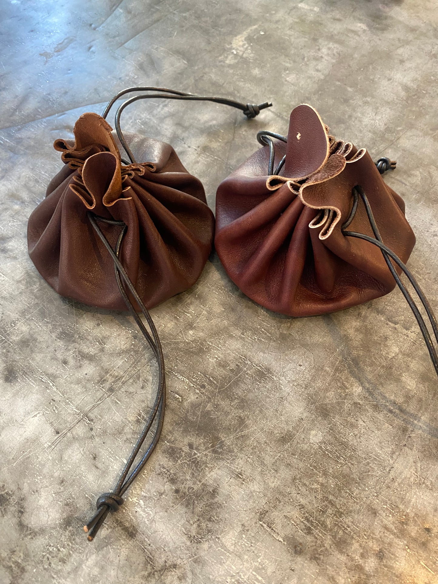 Handmade Drawstring Leather Pouch