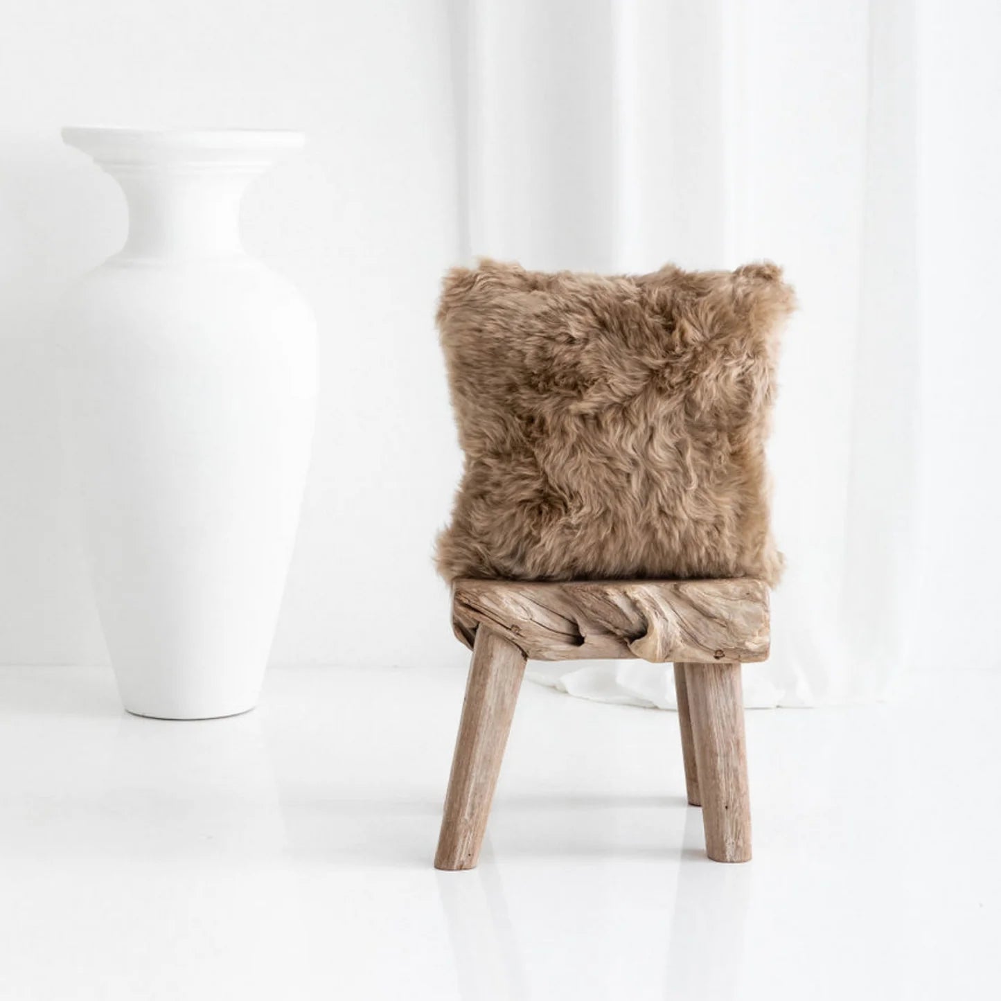 Merino Sheepskin Long Wool Cushion / Butterscotch