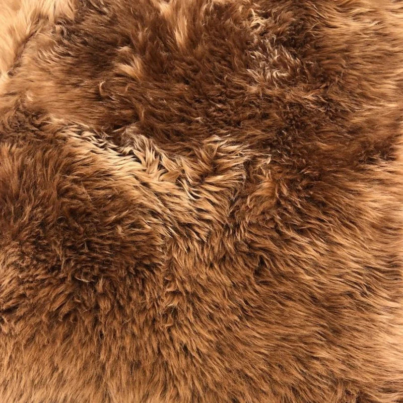 Merino Long Wool Sheepskin Rug / Rust