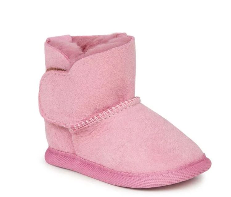 Platinum Baby Booties / Orchid Pink