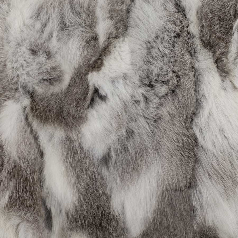 Rabbit Fur Cushion / Grey & White