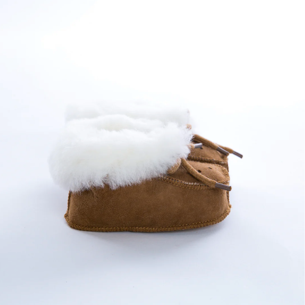 Sheepskin Baby Booties / Sand