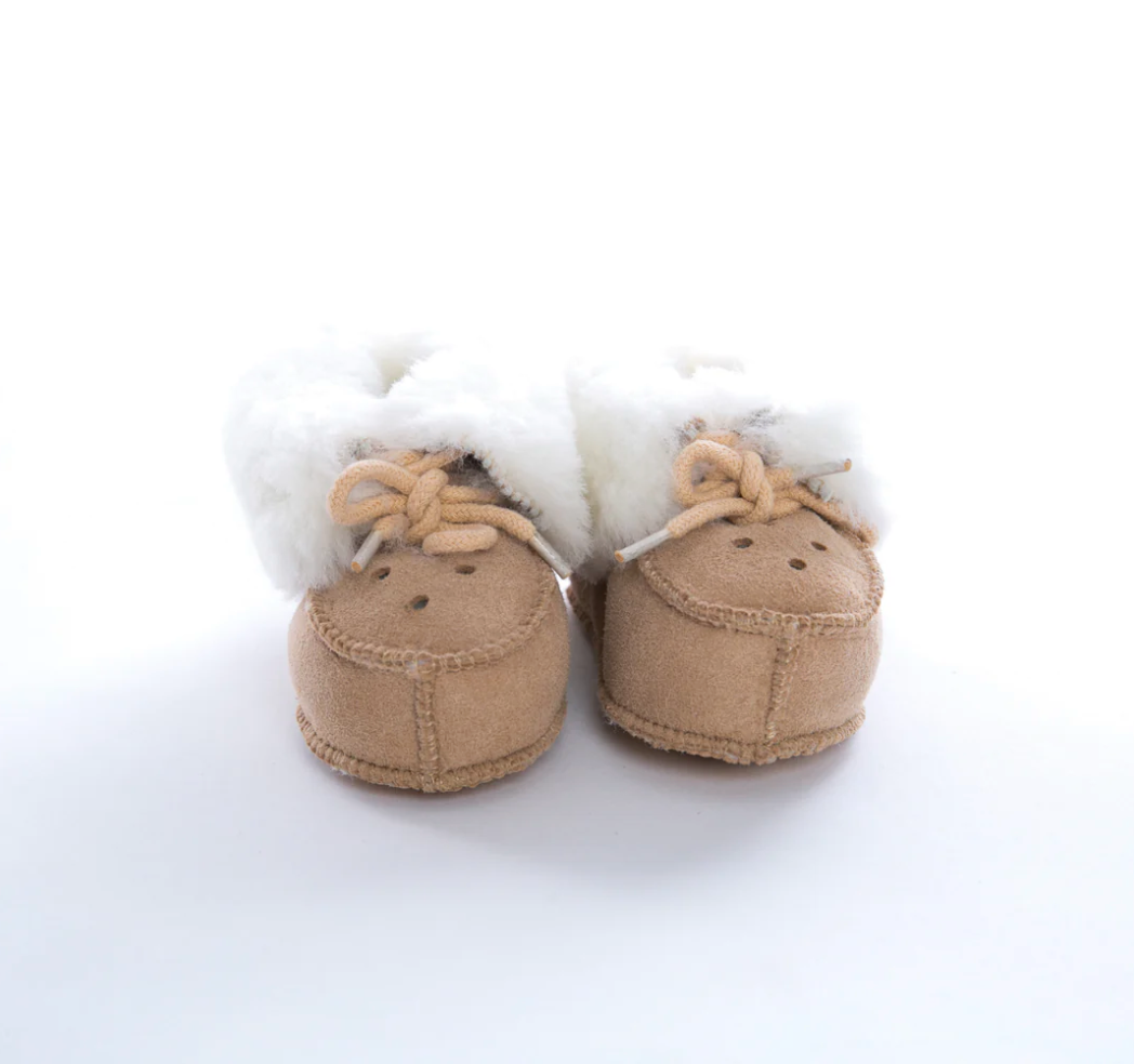 Sheepskin Baby Booties / Sand