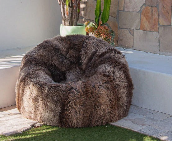 Long Wool New Zealand Sheepskin Bean Bag / Natural