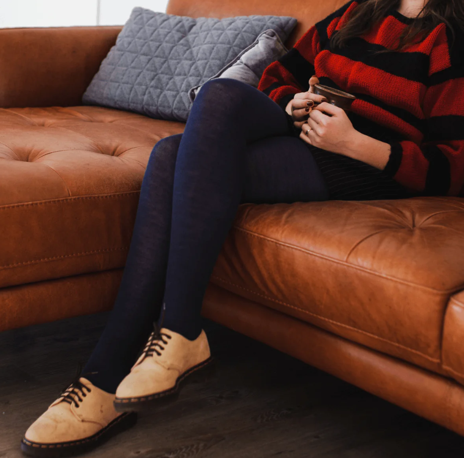 Lamington Merino Wool Textured Tights / Woman / Night