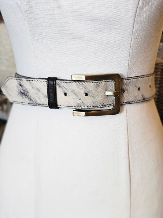 Wide Cowhide Belt / Black