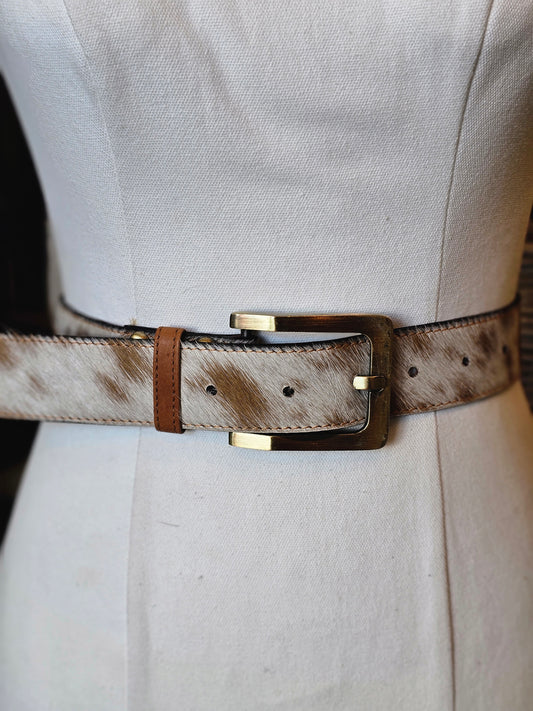 Wide Cowhide Belt / Tan