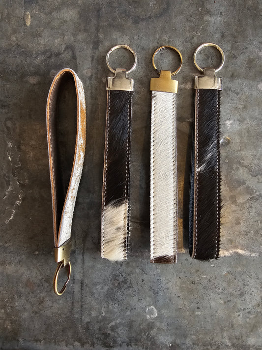 Cowhide Wristlet Key Ring