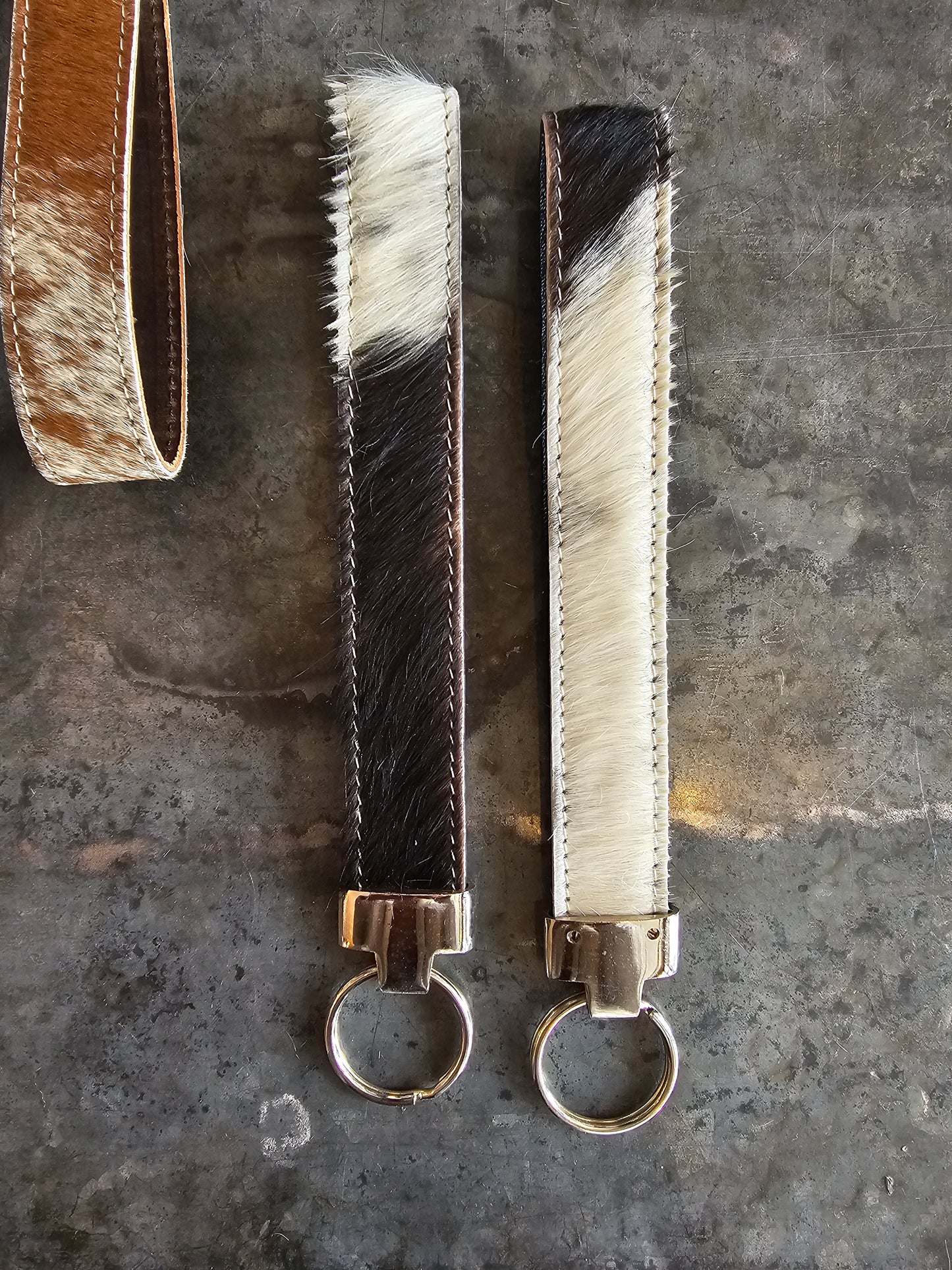 Cowhide Wristlet Key Ring