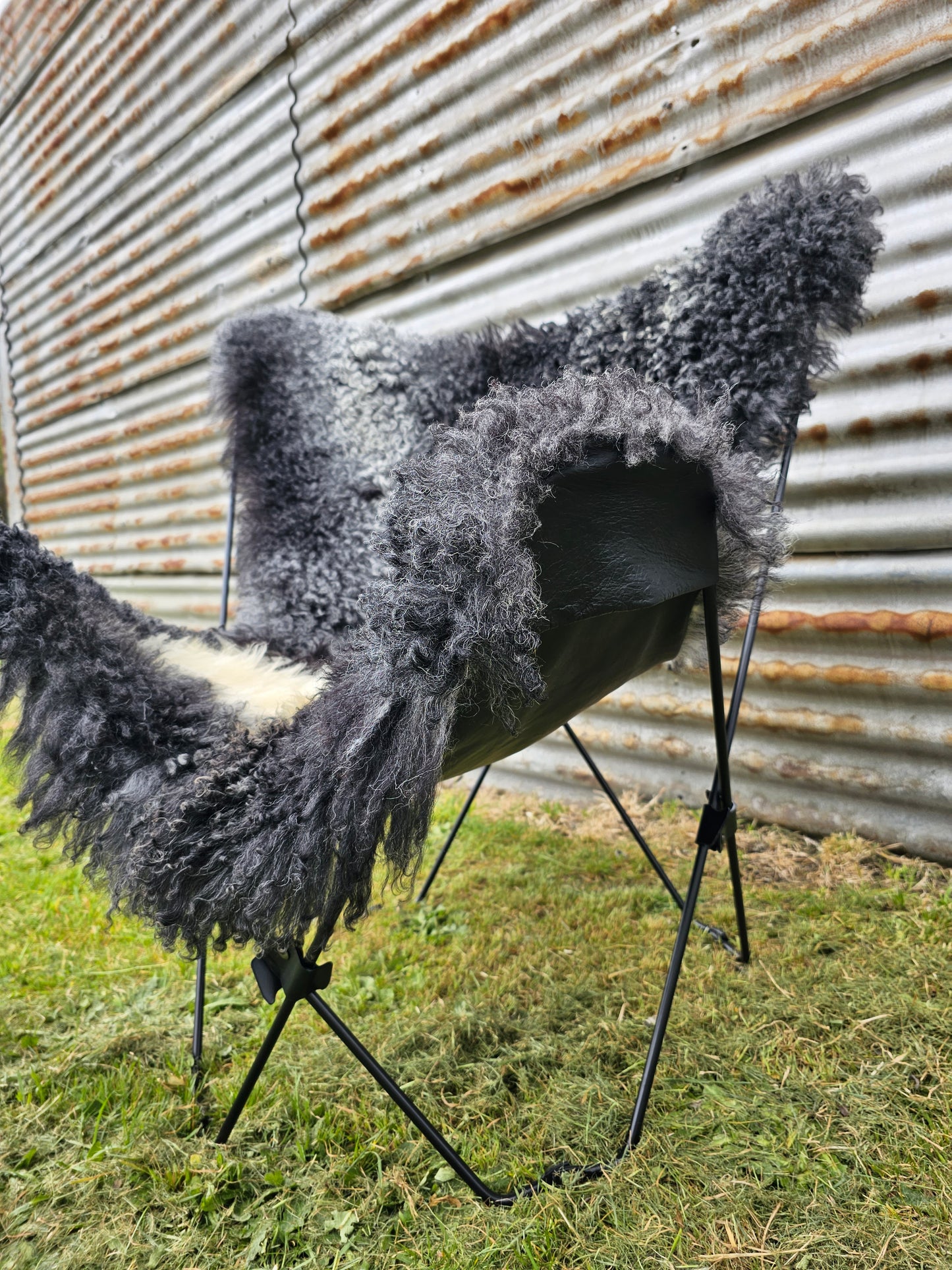 Butterfly Chair / Karakul Sheepskin & Leather