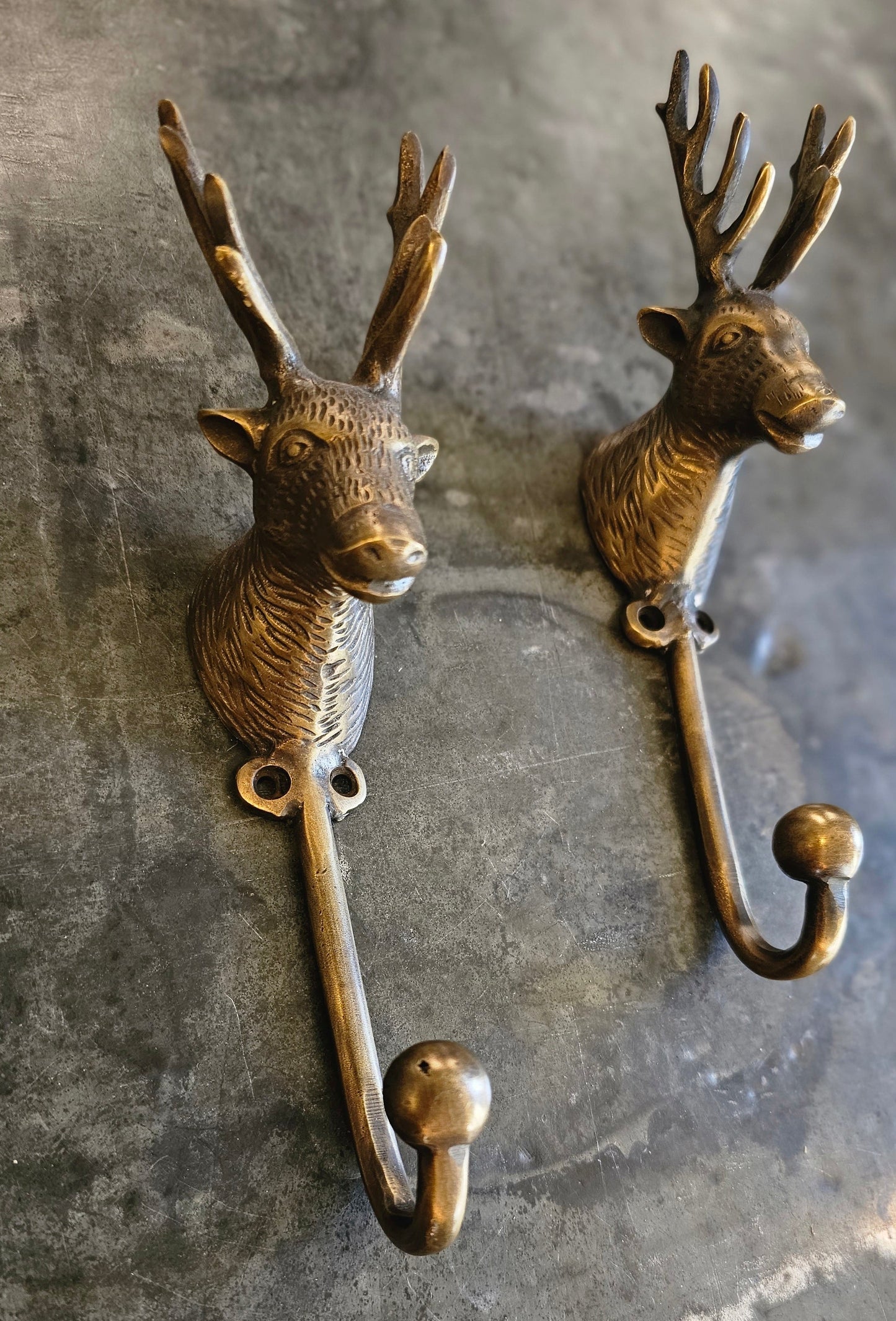 Antique Brass Hook / Deer