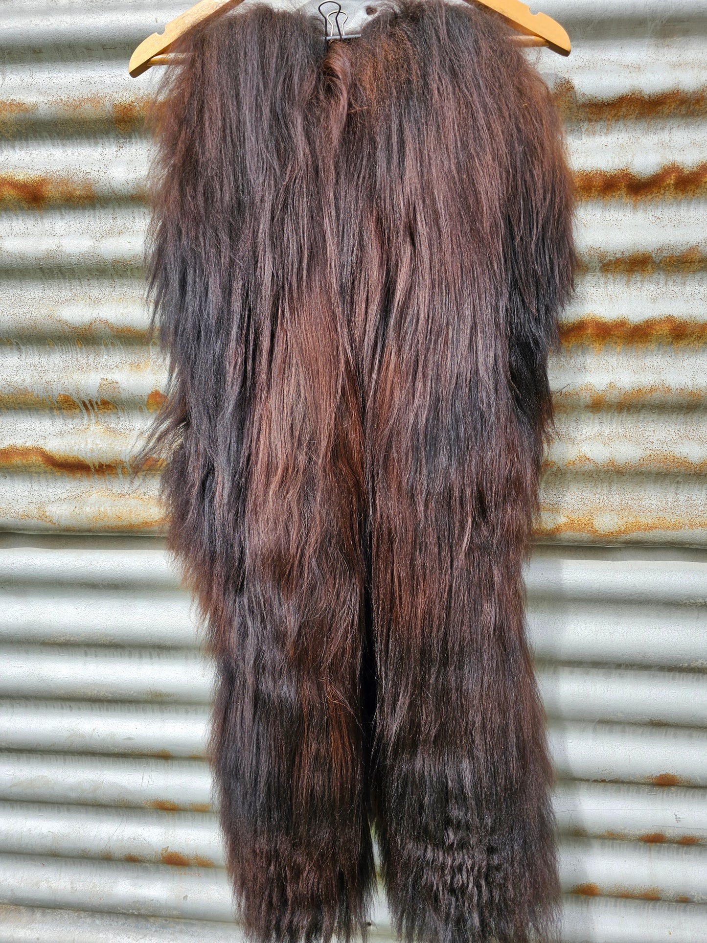 Icelandic Long Wool Sheepskin Rug / Natural Auburn