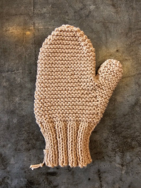 Hand Knitted Cotten Wash Mitten