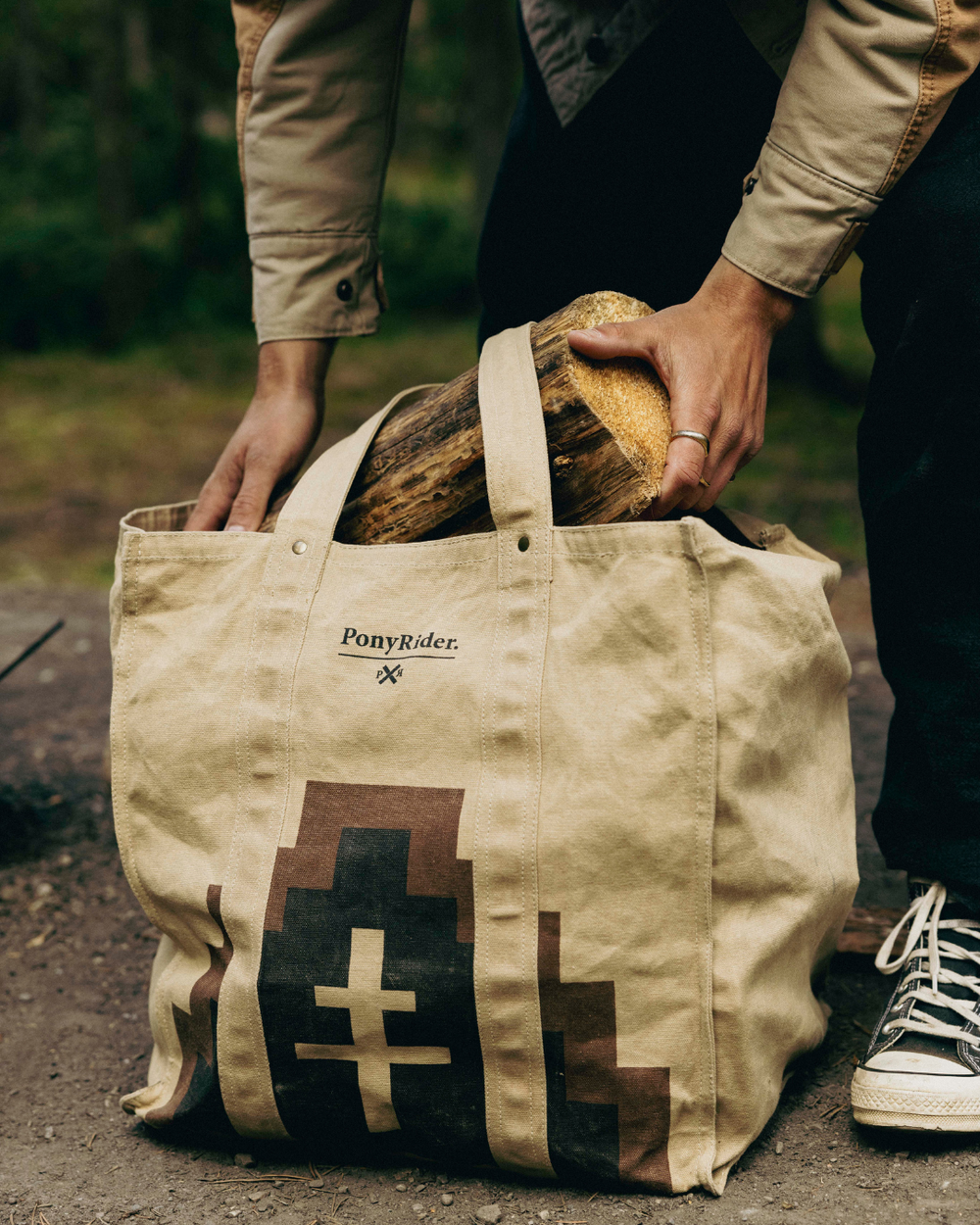 Market Canvas Tote Bag / Mountain / Pony Rider