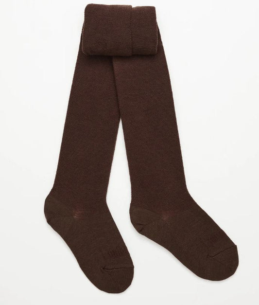 Lamington Merino Textured Tights / Woman / Cacao