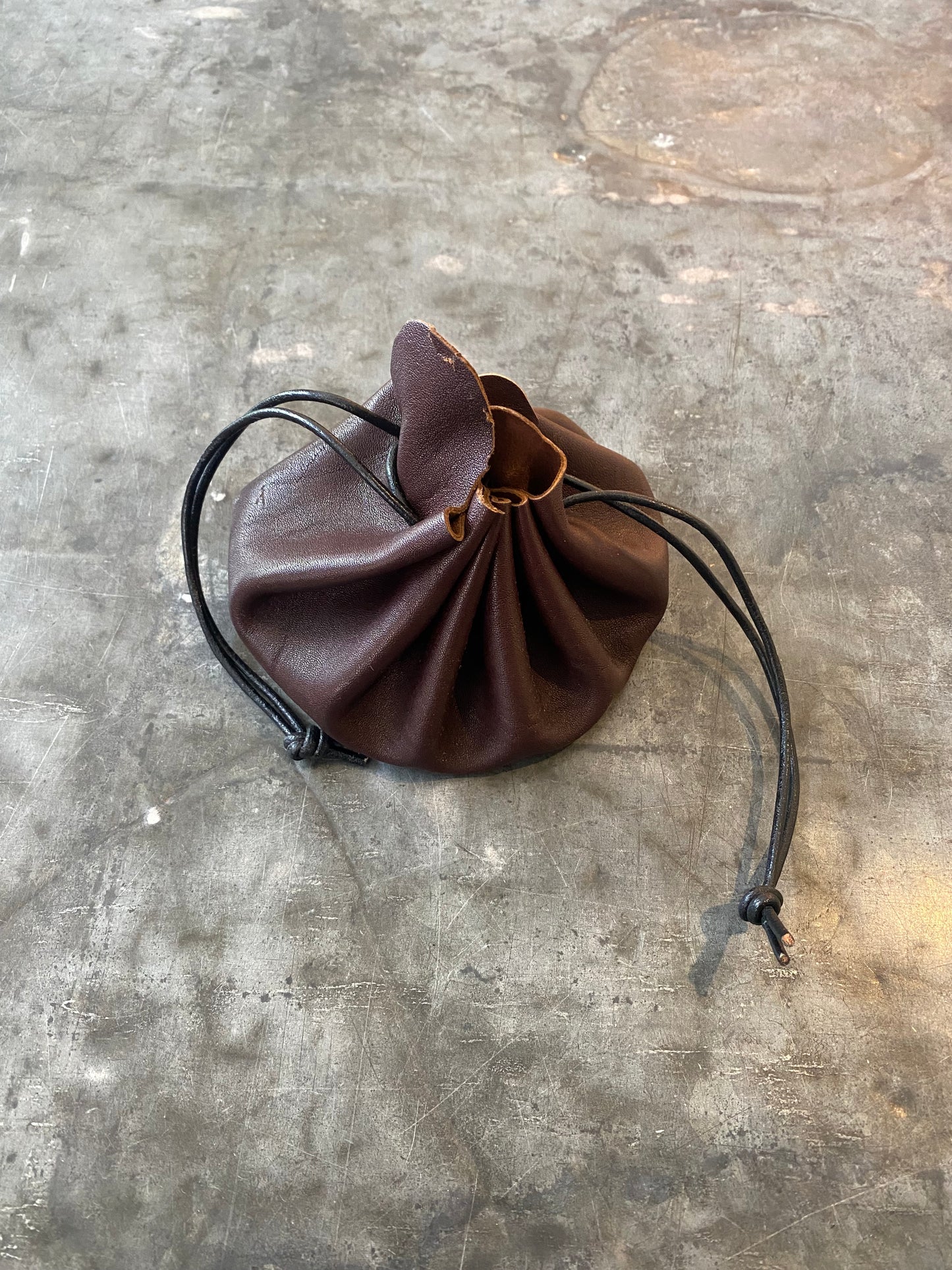 Handmade Drawstring Leather Pouch