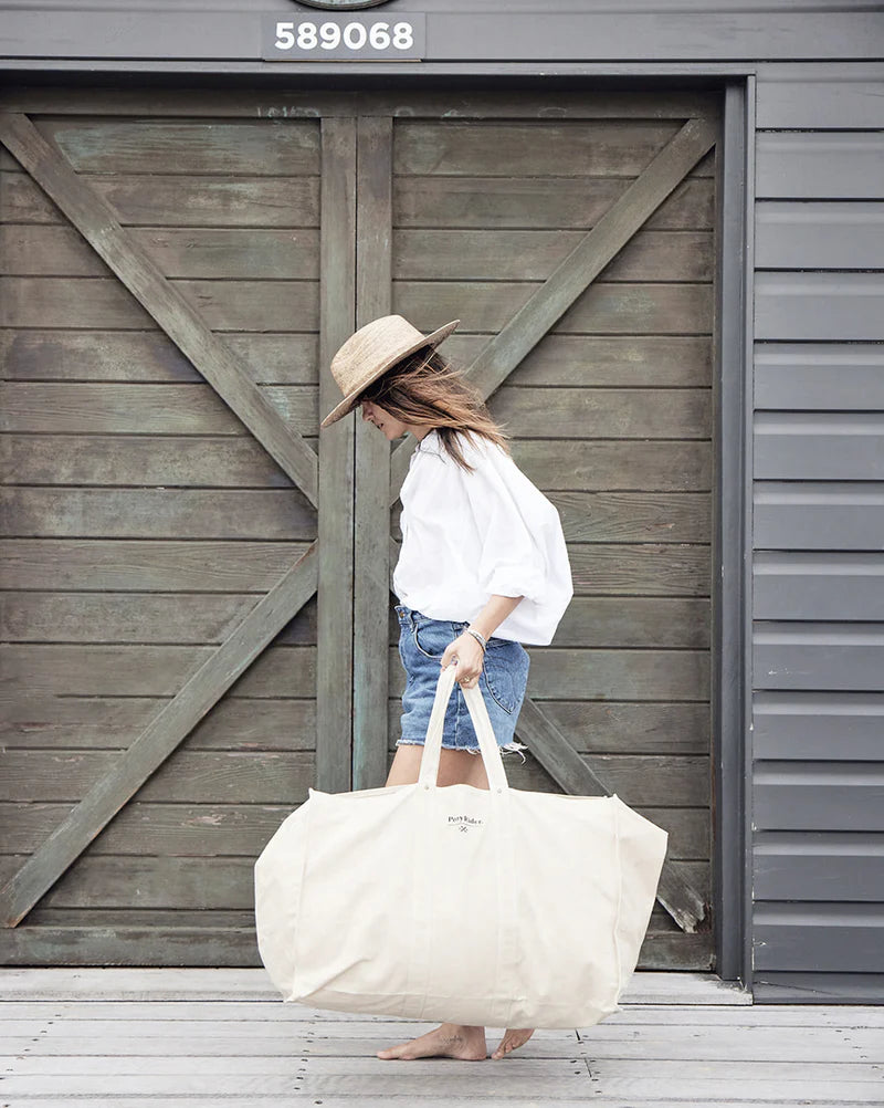 Market Carry All Canvas Tote Bag / Angora / Pony Rider