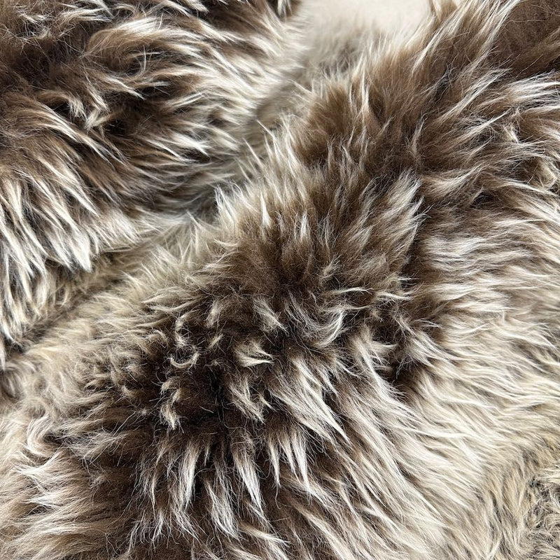 Merino Long Wool Sheepskin Rug / Cinnamon Snow Tip