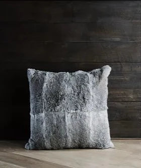 Rabbit Fur Cushion / Grey