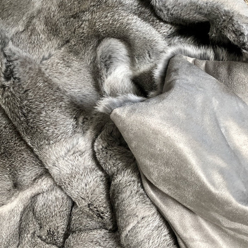 Rabbit Fur Throw / Grey