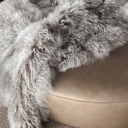 Mongolian Sheepskin Throw Blanket
