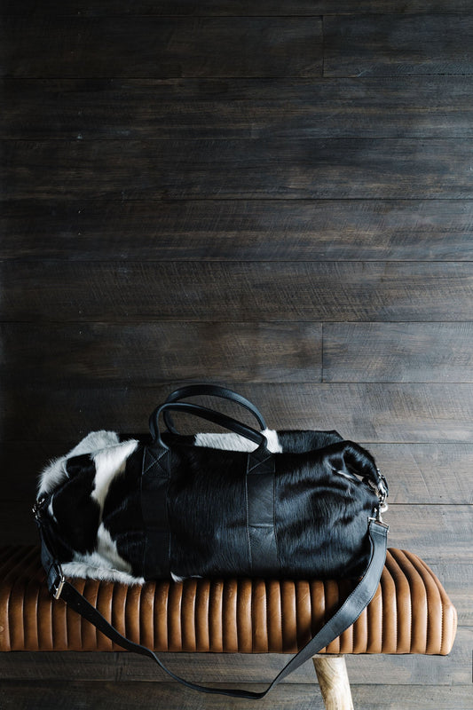 America Weekender Cowhide Duffle Bag / Black